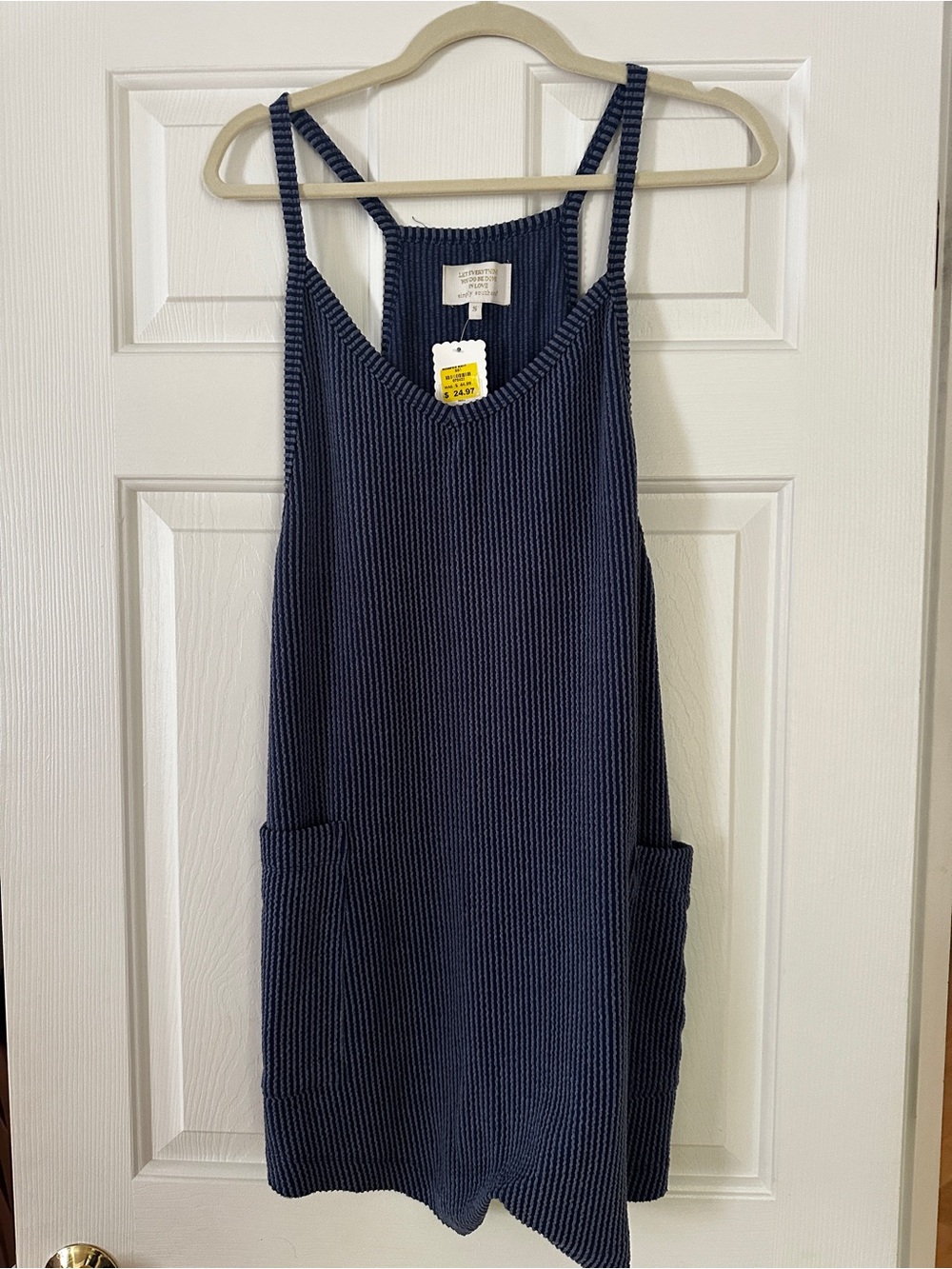 Simply Southern Sleeveless Navy Ribbed Knit Romper